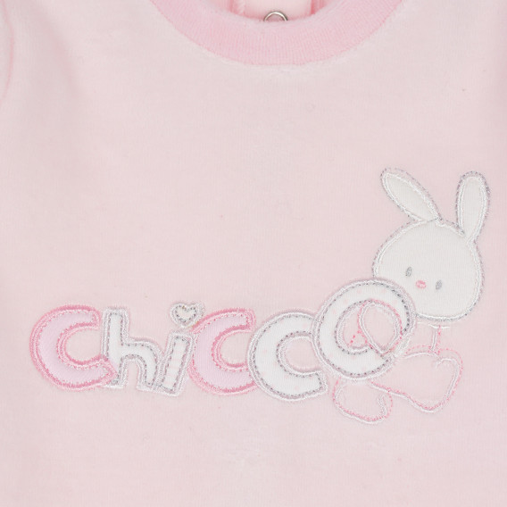 Βελούδινο φορμάκι με κέντημα και απλικέ για μωρά, ροζ Chicco 235091 2