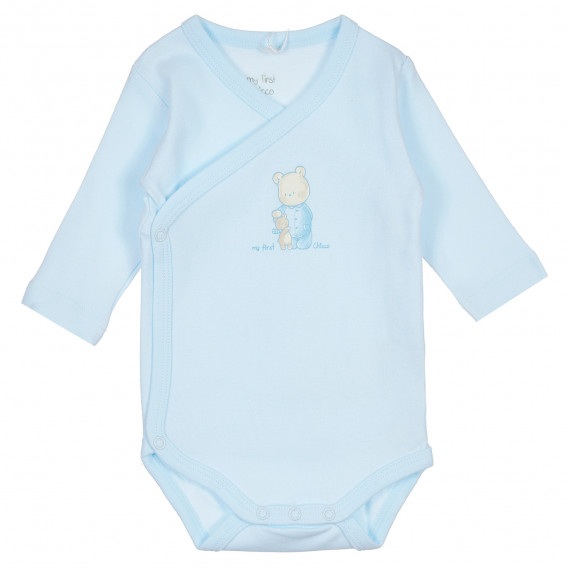 Κοντομάνικο φορμάκι με απλικέ σχέδιο αρκουδάκι, σε μπλε χρώμα, για αγόρι Chicco 235094 