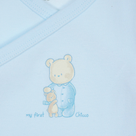 Κοντομάνικο φορμάκι με απλικέ σχέδιο αρκουδάκι, σε μπλε χρώμα, για αγόρι Chicco 235095 3