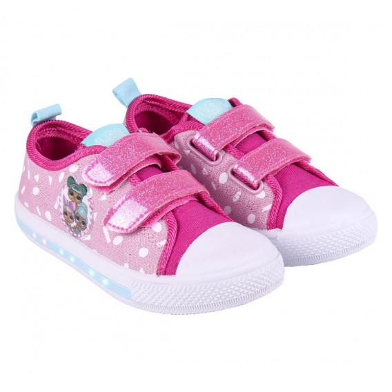 Πάνινα παπούτσια με εκτύπωση LOL και φώτα Led, ροζ LOL 235171 3