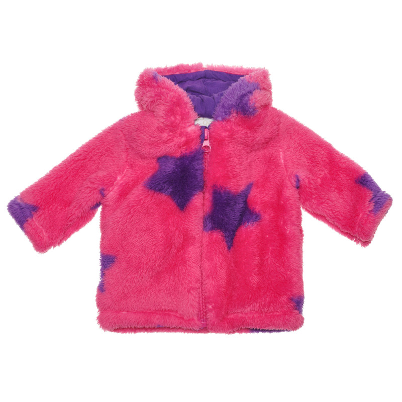 Βελούδινη μπλούζα με κουκούλα για κοριτσάκι, ροζ  235330