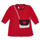 Κόκκινο φόρεμα μακρυμάνικο με σχέδιο τσάντα Chicco 235354 