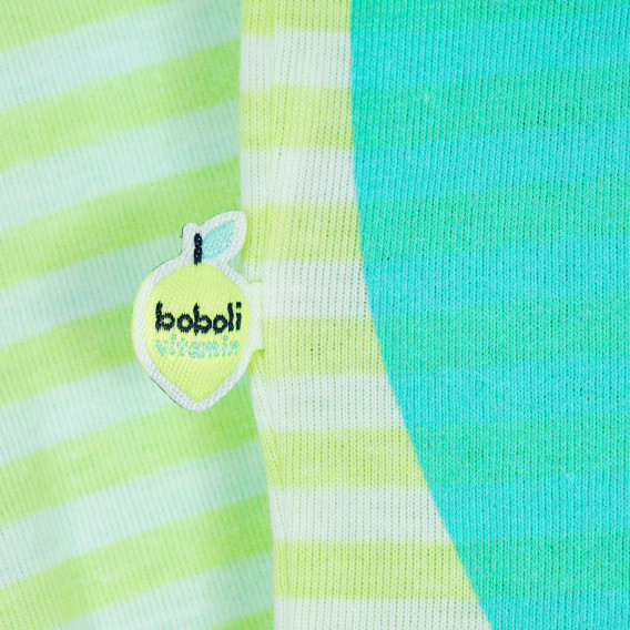 Ριγέ μπλουζάκι με τύπωμα για μωρό, unisex Boboli 235428 3