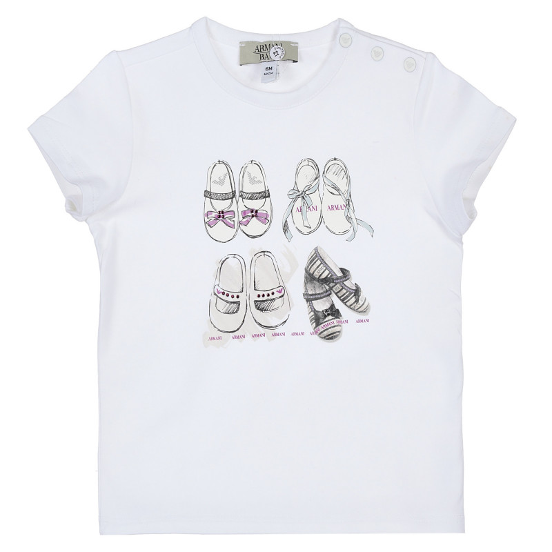 Βρεφική, βαμβακερή, κοντομάνικη μπλούζα, με τυπωμένο σχέδιο μπροστά, για κορίτσι  235603