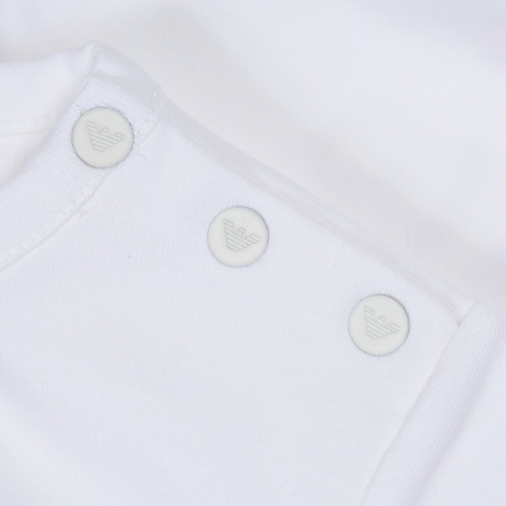 Βρεφική, βαμβακερή, κοντομάνικη μπλούζα, με τυπωμένο σχέδιο μπροστά, για κορίτσι Armani 235605 3