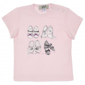 Βαμβακερό κοντομάνικο μπλουζάκι με έγχρωμα τυπωμένα σχέδια, για κορίτσι Armani 235615 
