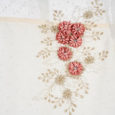 Κοντομάνικη μπλούζα με floral απλικέ και κουμπιά στο πίσω μέρος για ένα κορίτσι Picolla Speranza 235781 3