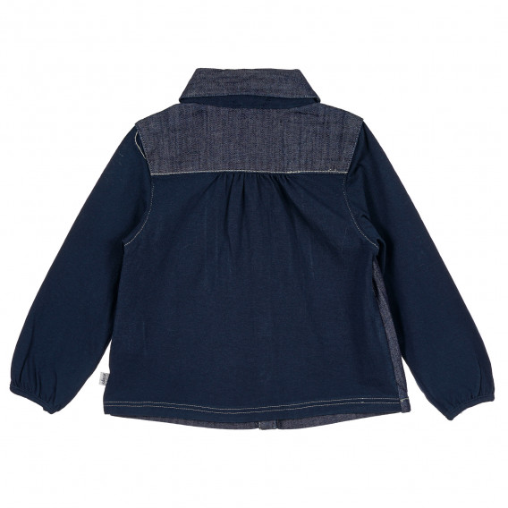 Βαμβακερό μακρυμάνικο πουκάμισο σε σκούρο μπλε χρώμα για αγόρια Chicco 235828 4