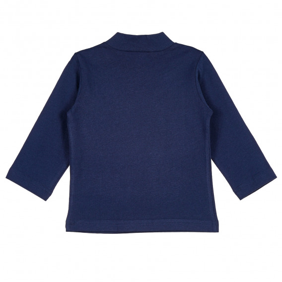 Βαμβακερή μπλε μακρυμάνικη μπλούζα με τύπωμα για αγόρι Chicco 235847 4