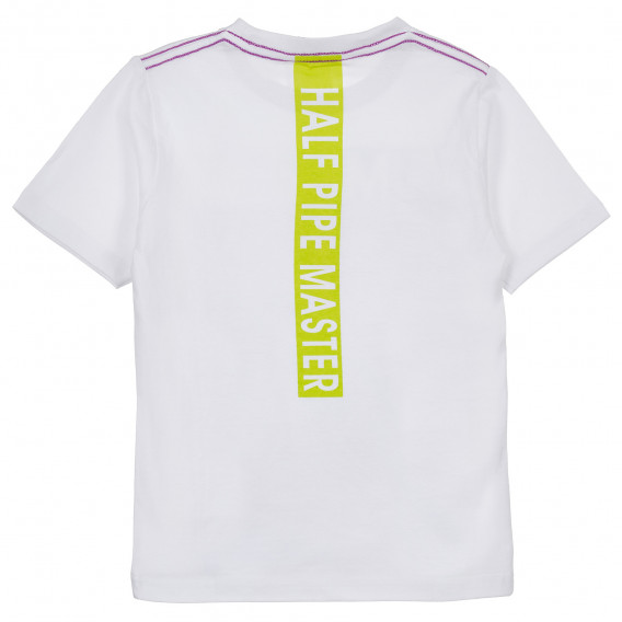 Βαμβακερό μπλουζάκι Boboli boy με γραφική εκτύπωση, λευκό Boboli 235871 4