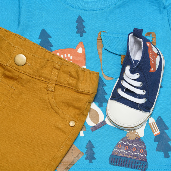 Σετ αγοριών με μπλούζα, τζιν και παπούτσια με εικόνα αλεπούς LILY AND JACK 235903 3