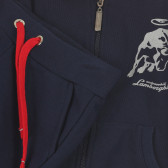 Σετ βαμβακερής, αθλητικής φόρμας για αγόρι, σε μπλε χρώμα, με λογότυπο της μάρκας Lamborghini 235960 3