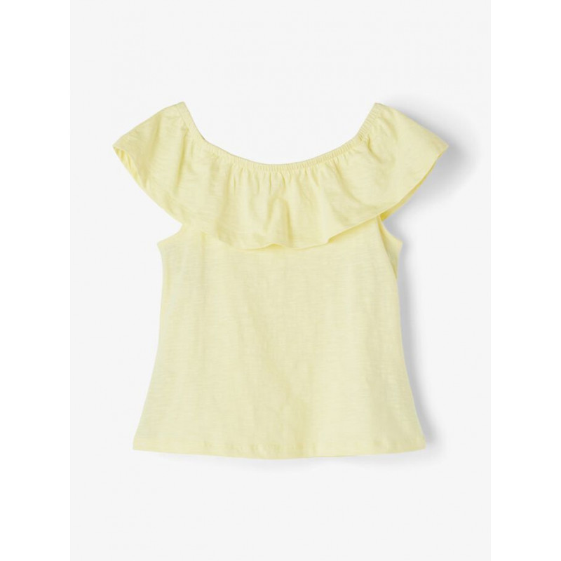 Αμάνικη μπλούζα από οργανικό βαμβάκι με βολάν, κίτρινες  236090
