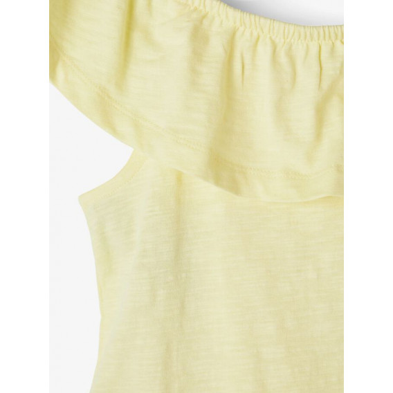 Αμάνικη μπλούζα από οργανικό βαμβάκι με βολάν, κίτρινες Name it 236092 3