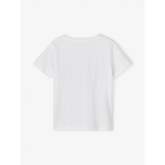 Μπλουζάκι από οργανικό βαμβάκι με γραφική εκτύπωση, σε λευκό χρώμα Name it 236100 2