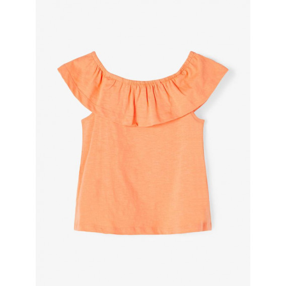 Αμάνικη μπλούζα από οργανικό βαμβάκι με βολάν, πορτοκαλί Name it 236105 