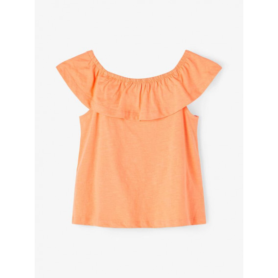 Αμάνικη μπλούζα από οργανικό βαμβάκι με βολάν, πορτοκαλί Name it 236106 2