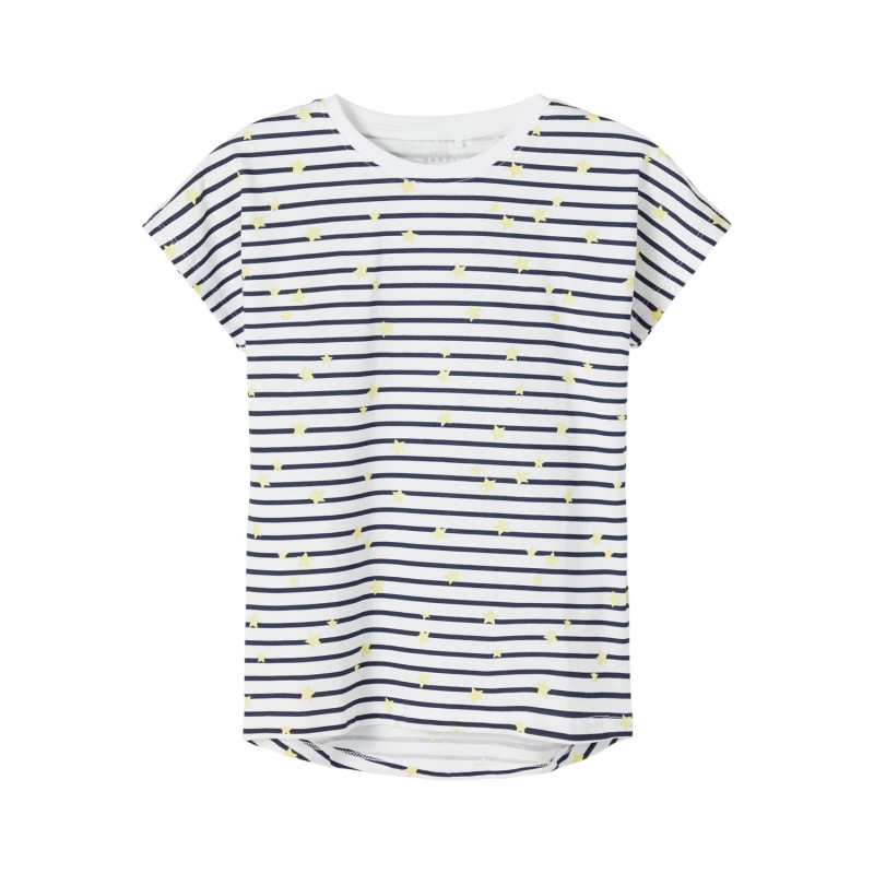 Μπλουζάκι από οργανικό βαμβάκι με εκτύπωση σε λευκό και μπλε χρώμα  236108