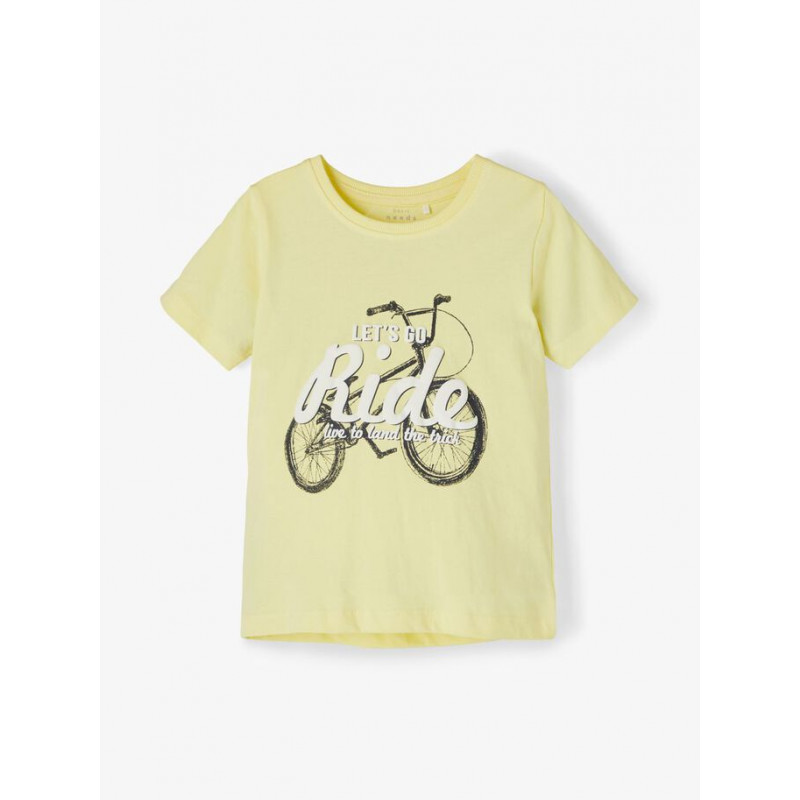 Μπλουζάκι από οργανικό βαμβάκι με γραφική εκτύπωση, σε κίτρινο χρώμα  236111