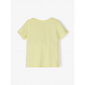 Μπλουζάκι από οργανικό βαμβάκι με γραφική εκτύπωση, σε κίτρινο χρώμα Name it 236112 2