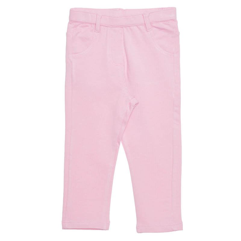 Βαμβακερό παντελόνι ελαστικό για κορίτσια, ροζ  236240