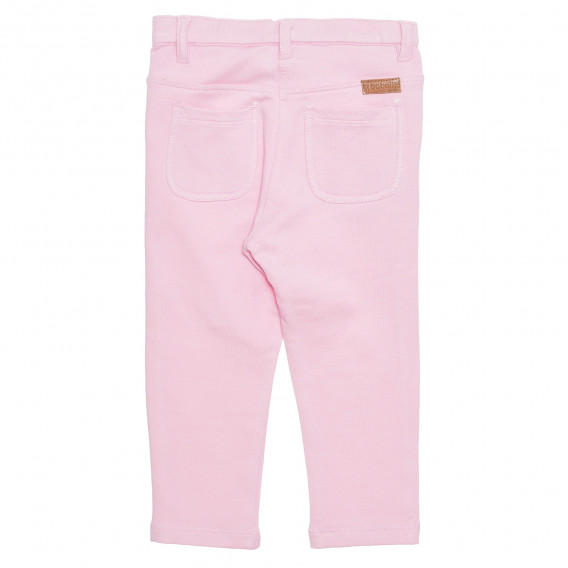 Βαμβακερό παντελόνι ελαστικό για κορίτσια, ροζ Boboli 236242 3