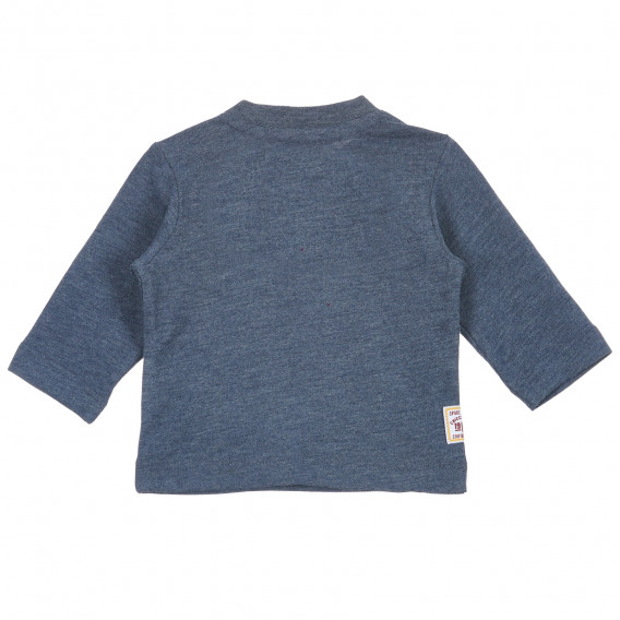 Μπλε βαμβακερή μακρυμάνικη μπλούζα με παιδικό τύπωμα για αγόρι Chicco 236264 4