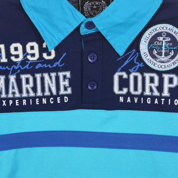 Μακρυμάνικη μπλούζα για αγόρι, με γιακά και τυπωμένα σχέδια Marine Corps 236301 3