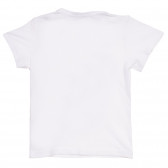 Βαμβακερή μπλούζα με τύπωμα καρχαρία για μωρό, λευκό Benetton 236358 4