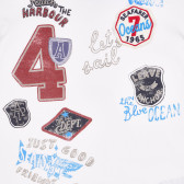 Βαμβακερό μπλουζάκι με γραφική εκτύπωση για ένα μωρό, σε λευκό χρώμα Benetton 236388 2