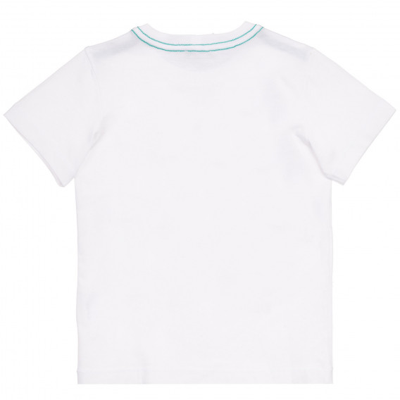 Βαμβακερό μπλουζάκι με γραφική εκτύπωση για ένα μωρό, σε λευκό χρώμα Benetton 236390 4