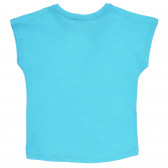 Βαμβακερό μπλουζάκι με τύπωμα καρδιάς και φοίνικα, γαλάζιο Benetton 236406 4