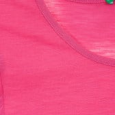Βαμβακερό μπλουζάκι με διακόσμηση λουλούδι, ροζ Benetton 236413 3