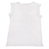Βαμβακερό μπλουζάκι με σούφρες και στάμπα για μωρό, λευκό Benetton 236426 4