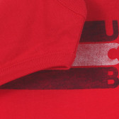 Βαμβακερή μπλούζα με λογότυπο μάρκας για μωρό, κόκκινη Benetton 236445 3