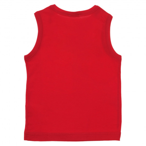 Βαμβακερή μπλούζα με λογότυπο μάρκας για μωρό, κόκκινη Benetton 236446 4