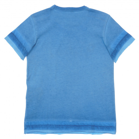 Βαμβακερό μπλουζάκι με στάμπα για μωρό, σε μπλε χρώμα Benetton 236461 3