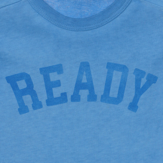 Βαμβακερό μπλουζάκι με στάμπα για μωρό, σε μπλε χρώμα Benetton 236462 4