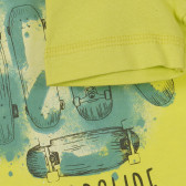 Βαμβακερό μπλουζάκι με εκτύπωση skateboard για μωρό, ανοιχτό πράσινο Benetton 236469 3