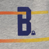 Βαμβακερό μπλουζάκι με λογότυπο μάρκας για μωρό, γκρι Benetton 236487 2