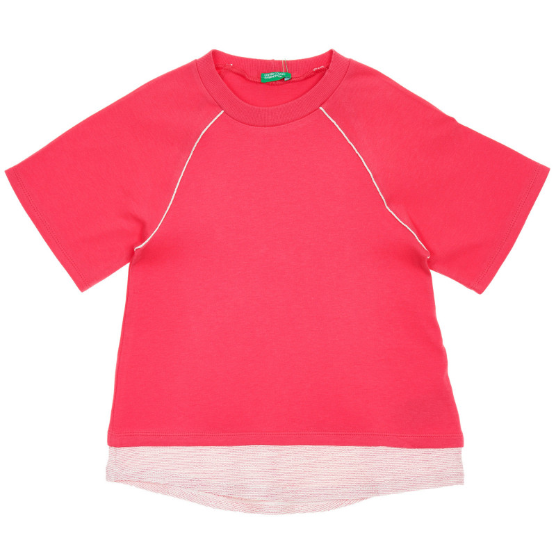 Βαμβακερή μπλούζα με ανοιχτό ροζ τόνους, ροζ  236494