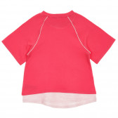 Βαμβακερή μπλούζα με ανοιχτό ροζ τόνους, ροζ Benetton 236497 4