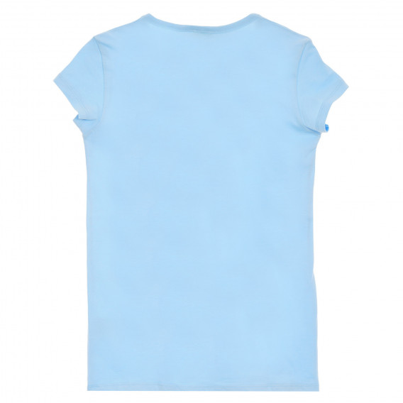 Βαμβακερό μπλουζάκι με στάμπα και σχέδιο μαργαρίτα, γαλάζιο Benetton 236501 4