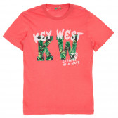 Βαμβακερό μπλουζάκι με σχέδιο, ροζ Benetton 236522 