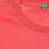 Βαμβακερό μπλουζάκι με σχέδιο, ροζ Benetton 236524 3