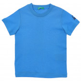 Βαμβακερό μπλουζάκι με το λογότυπο της μάρκας για μωρό, μπλε Benetton 236534 
