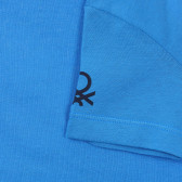 Βαμβακερό μπλουζάκι με το λογότυπο της μάρκας για μωρό, μπλε Benetton 236535 2