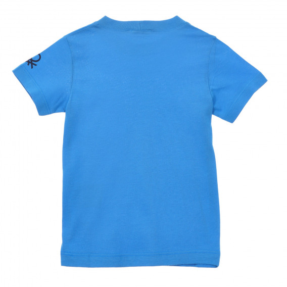 Βαμβακερό μπλουζάκι με το λογότυπο της μάρκας για μωρό, μπλε Benetton 236536 3
