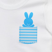 Βαμβακερό μπλουζάκι με τύπωμα λαγουδάκι για ένα μωρό, σε λευκό χρώμα Benetton 236543 2