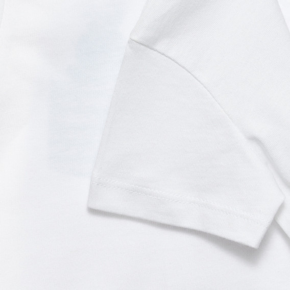 Βαμβακερό μπλουζάκι με τύπωμα λαγουδάκι για ένα μωρό, σε λευκό χρώμα Benetton 236545 3